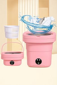 Katlanır Çamaşır Makinesi Pembe 10 Litre ürün fotoğrafı