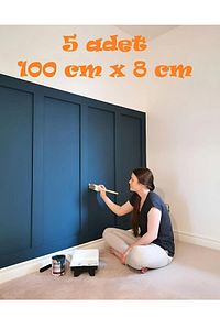 Iskandinav Duvar Çıtası 100 Cm X 8 Cm Dekoratif Duvar Çıtası Boyanabilir Duvar Dekoru 5 Adet ürün fotoğrafı