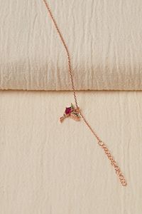 Kadın Ruby Kuş Model 925 Ayar Rose Gümüş Halhal ürün fotoğrafı