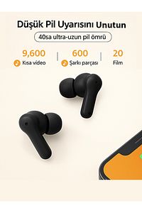 T13 Anc 4 Mikrofon Bluetooth 5.3 Kablosuz Kulaklık Siyah Aktif Gürültü Engelleyici ürün fotoğrafı