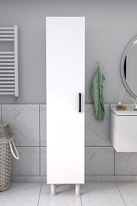 5 Raflı Banyo Boy Dolabı Beyaz ürün fotoğrafı