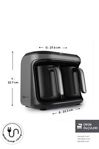 Hatır Hüp Düet İkili Aroma Türk Kahve Makinesi Space Gray ürün fotoğrafı