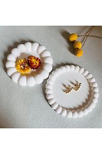 Bubble 2'li Dekoratif Beton Tabak Takı Tabağı Bardak Altlığı ürün fotoğrafı