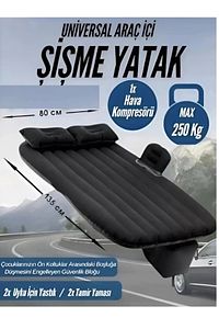 Auhma Ab167 Siyah Şişme Yatak Araba Ve Kamp Yatağı Pompa Yastıklı Set ürün fotoğrafı