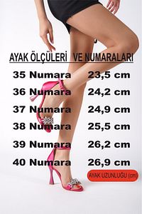 Damla Taşlı Tek Bant Topuklu Kadın Ayakkabısı (EKSTRA YEDEK TAŞLI) ürün fotoğrafı
