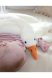 Krem Sevimli Çocuk Bebek Battaniyesi Ördek Kışlık Peluş Welsoft Kaz Battaniye ürün fotoğrafı