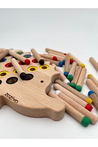 Montessori Eğitici Ahşap Oyuncak – Tak Çıkar Renkli Ahşap Kirpi Oyuncak ürün fotoğrafı