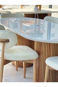 Bohem Yemek Masası Sandalyesi Ahşap Sandalye Polo Mutfak Sandalyesi Salon Sandalyesi ürün fotoğrafı