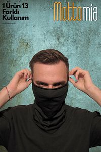 Yazlık Siyah Buff Renk Düz Klasik Unisex Viskon Premium Kalite Buff (BAF) Boyunluk Motorcu Bandana ürün fotoğrafı