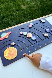 Montessori Ahşap Güneş Sistemi Hareketli Gezegenler Oyuncağı, Eğitici Oyuncak ürün fotoğrafı