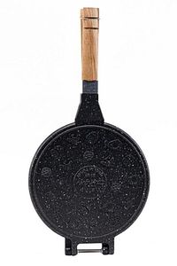 Döküm Waffle Tavası Ahşap Kulp Siyah ürün fotoğrafı