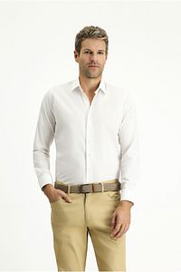 Uzun Kol Slim Fit Dar Kesim Non Iron Ütü Gerektirmeyen Pamuklu Gömlek ürün fotoğrafı