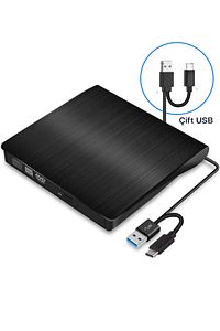 Al-dvd15 Harici Dvd Rw External Taşınabilir Ultra Ince Usb/usb-c 3.0 Cd/dvd Optik Okuyucu ürün fotoğrafı