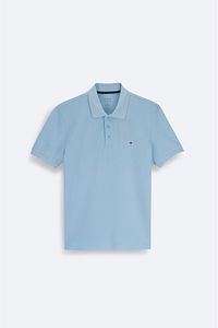 Erkek Açık Mavi %100 Pamuk Serin Tutan Polo Yaka T-shirt E001004 ürün fotoğrafı