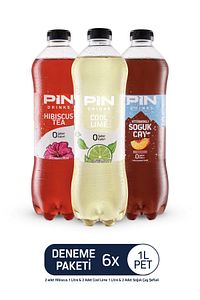 Hibiskus Çayı & Cool Lime & Şeftali Soğuk Çay Deneme Paketi - Şekersiz & Kalorisiz 6x1litre Ice Tea ürün fotoğrafı