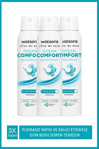 Ocean Comfort 24 Saat Etkili Pudrasız Deodorant Sprey 150 ml X3 Adet ürün fotoğrafı