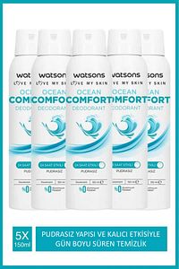 Ocean Comfort 24 Saat Etkili Pudrasız Deodorant Sprey 150 ml X5 Adet ürün fotoğrafı