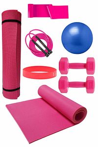 Pilates Minderi 20 cm Pilates Topu LOOP Band Direnç Lastiği Atlama İpi  Dambıl Seti Pilates Seti ürün fotoğrafı