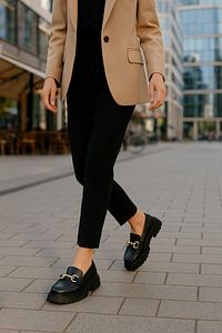 Kadın Kalın Taban Loafer Makosen Ayakkabı Gld ürün fotoğrafı