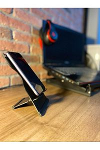2'li Set - 5 Kademeli Çelik Notebook Laptop Yükseltici Altlık & Telefon Tablet Tutucu Stand - 2 Ürün ürün fotoğrafı