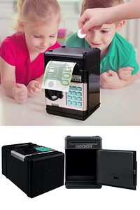 Şifreli Kasa Atm Elektronik Kumbara - Siyah ürün fotoğrafı