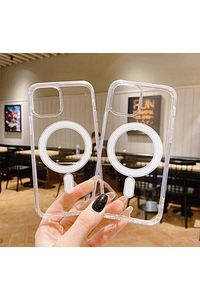 Apple Iphone 12 -12 Pro Kılıf Magsafe Wireless Şarj Destekli Şeffaf Kapak Magnetic Crystal Case ürün fotoğrafı