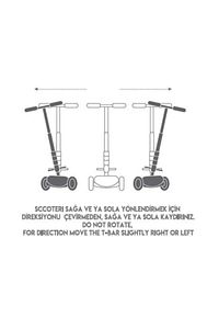 3 Tekerlekli Led Işıklı Scooter Mavi ürün fotoğrafı