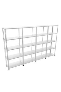 5 Katlı 4'lü Bitişik Galvaniz Çelik Raf - Depo, Arşiv, Kiler, Dosya, Market Rafı 31x75 Cm-200 Cm-0.7 ürün fotoğrafı