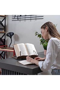 Ahşap Kitap Okuma Standı Büyük Boy Tablet Standı Kitap Tutucu Rahle (CEVİZ) ürün fotoğrafı