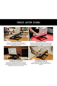 Çelik Laptop Standı Notebook Yükseltici Tüm Modellerle Uyumlu Altlık Ayarlanabilir Çelik ürün fotoğrafı