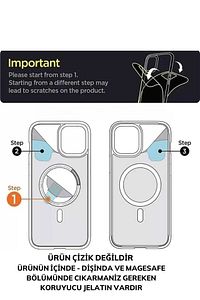 Apple Iphone 12 -12 Pro Kılıf Magsafe Wireless Şarj Destekli Şeffaf Kapak Magnetic Crystal Case ürün fotoğrafı