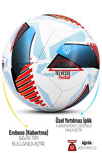 Orijinal Futbol Topu Wind Şişirme Pompalı Sert Zemin Halı Saha Futbol Topu Kırmızı Hibrit No:5. ürün fotoğrafı