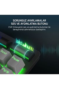 Eva 5 60m Mekanik Blue Switch Türkçe Q 88 Tuş Usb Gaming Klavye - 3 Yıl Garantili ürün fotoğrafı