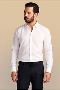 Uzun Kol Slim Fit Dar Kesim Non Iron Ütü Gerektirmeyen Pamuklu Gömlek ürün fotoğrafı