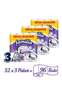 Plus Parfümlü Tuvalet Kağıdı 96 Rulo (32 RULO X 3 PAKET) ürün fotoğrafı