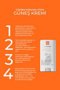 Sun Stick Güneş Kremi 50 Faktör (SPF) Yüz Güneş Kremi - Güneş Koruyucu - Bebek, Çocuk, Yetişkin ürün fotoğrafı
