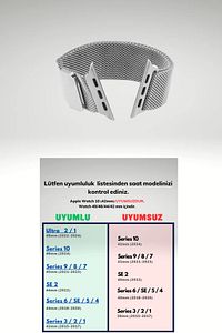 Watch Uyumlu 42/44/45/49 Mm Seri 1/2/3/4/5/6/se/7/8/9 Ve 46mm Seri 10 Paslanmaz Çelik Kordon ürün fotoğrafı