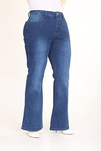 Ispanyol Paça Likralı Büyük Beden Jeans Pantolon ürün fotoğrafı