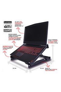 Çelik Laptop Standı Notebook Yükseltici Tüm Modellerle Uyumlu Altlık Ayarlanabilir Çelik ürün fotoğrafı