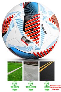 Orijinal Futbol Topu Wind Şişirme Pompalı Sert Zemin Halı Saha Futbol Topu Kırmızı Hibrit No:5. ürün fotoğrafı