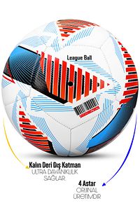 Orijinal Futbol Topu Wind Şişirme Pompalı Sert Zemin Halı Saha Futbol Topu Kırmızı Hibrit No:5. ürün fotoğrafı