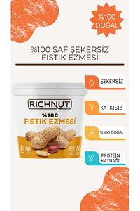 Richnut Şekersiz %100 Saf Doğal Fıstık Ezmesi 1 Kg ürün fotoğrafı