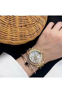 Kadın Gold Çelik Taşlı Analog Klasik Kol Saati ( Bileklik Fiyata Dahil Değildir) ürün fotoğrafı