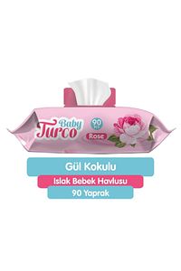 Gül Kokulu Islak Bebek Havlusu 12x90 Adet ürün fotoğrafı
