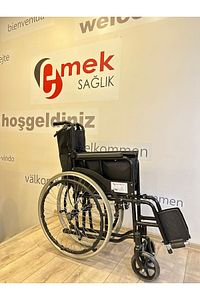 Marka Manuel Katlanabilir Refakatçi Hasta Yaşlı Engelli Transfer Tekerlekli Sandalyesi ürün fotoğrafı