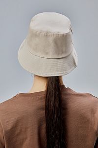 Yazlık Kumaş Kova Şapka, Erkek Kadın Düz Balıkçı Bucket Şapka, Unisex Krem ürün fotoğrafı
