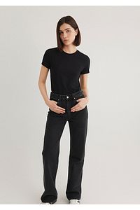 Stretch Siyah Basic Tişört Fitted / Vücuda Oturan Kesim 162767-900 ürün fotoğrafı