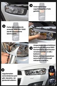 Buharlı Araba Far Parlatma Ve Temizleme Seti - 400/600/1200/1500 Zımpara Ile Profesyonel Çözüm ürün fotoğrafı