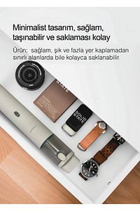 Duo Plus Kablosuz Şarjlı Dikey El Oto Araç Süpürgesi Ve Hava Kompresörü - Beyaz ürün fotoğrafı