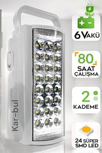 24 Ledli Usb Şarj Çıkışlı Kaliteli Kamp Feneri 80 Saat Akülü Şarjlı Işıldak ürün fotoğrafı
